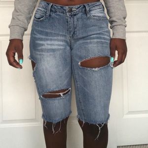 Distressed Jean shorts